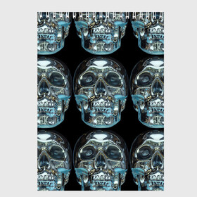 Скетчбук с принтом Skulls pattern 2028 в Петрозаводске, 100% бумага
 | 48 листов, плотность листов — 100 г/м2, плотность картонной обложки — 250 г/м2. Листы скреплены сверху удобной пружинной спиралью | fashion | future | pattern | skull | vanguard | авангард | будущее | мода | стекло | узор | череп