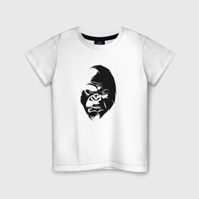 Детская футболка хлопок с принтом Angry Monkey Cotton Theme в Петрозаводске, 100% хлопок | круглый вырез горловины, полуприлегающий силуэт, длина до линии бедер | африка | бивни | горилла | животные | злая обезьяна | злой | злость | индия | настроение | неон | неоновые принты | обезьяна | природа | саванна | светящиеся | сердится | шимпанзе