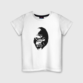 Детская футболка хлопок с принтом Angry Monkey Cotton Theme в Петрозаводске, 100% хлопок | круглый вырез горловины, полуприлегающий силуэт, длина до линии бедер | Тематика изображения на принте: африка | бивни | горилла | животные | злая обезьяна | злой | злость | индия | настроение | неон | неоновые принты | обезьяна | природа | саванна | светящиеся | сердится | шимпанзе