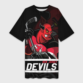 Платье-футболка 3D с принтом Нью Джерси Девилз, New Jersey Devils в Петрозаводске,  |  | devils | hockey | new jersey | new jersey devils | nhl | usa | девилз | нхл | ньюджерси | ньюджерси девилз | спорт | сша | хоккей | шайба
