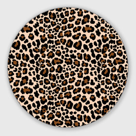 Круглый коврик для мышки с принтом Леопардовые Пятна в Петрозаводске, резина и полиэстер | круглая форма, изображение наносится на всю лицевую часть | jaguar | leopard | ocelot | predator | гепард | дикая кошка | животное | зверь | кот | леопард | леопардовые пятна | оцелот | хищная кошка | хищник | ягуар