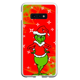 Чехол для Samsung S10E с принтом Новогодний Grinch на танцполе. в Петрозаводске, Силикон | Область печати: задняя сторона чехла, без боковых панелей | 2022 | grinch | happy new year | merry christmas | год тигра | гринч | зима близко | нг | новогодний | новый год | новый год 2022 | рождество | снег | снежинки