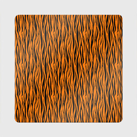 Магнит виниловый Квадрат с принтом Тигровые Полосы в Петрозаводске, полимерный материал с магнитным слоем | размер 9*9 см, закругленные углы | animal | beast | cat | predator | tiger | амурский тигр | белый тигр | год тигра | животное | зверь | кот | полосатая кошка | саблезубый тигр | тигр | хищник | царь джунглей | шерхан