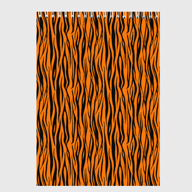 Скетчбук с принтом Тигровые Полосы в Петрозаводске, 100% бумага
 | 48 листов, плотность листов — 100 г/м2, плотность картонной обложки — 250 г/м2. Листы скреплены сверху удобной пружинной спиралью | Тематика изображения на принте: animal | beast | cat | predator | tiger | амурский тигр | белый тигр | год тигра | животное | зверь | кот | полосатая кошка | саблезубый тигр | тигр | хищник | царь джунглей | шерхан