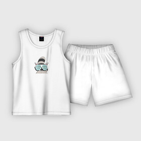 Детская пижама с шортами хлопок с принтом Диско Енот в Петрозаводске,  |  | дискоенот | дисколемур | енот | енотики | лемур | летоенот | пляж