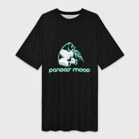 Платье-футболка 3D с принтом Panda s mood в Петрозаводске,  |  | африка | бивни | животные | злой | злость | индия | китай | настроение | неон | неоновые принты | панда | природа | саванна | светящиеся | сердится