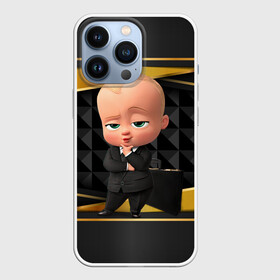 Чехол для iPhone 13 Pro с принтом BOSS gold  black в Петрозаводске,  |  | baby | boss | boss baby | босс | босс молокосос | маленький босс | малыш | мальчик | молокосос | ребенок