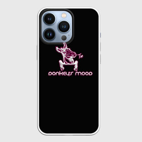 Чехол для iPhone 13 Pro с принтом Donkeys mood в Петрозаводске,  |  | бивни | животные | злой | злость | настроение | неон | неоновые принты | осел | ослик | природа | саванна | светящиеся | сердится