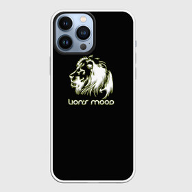 Чехол для iPhone 13 Pro Max с принтом Lions mood в Петрозаводске,  |  | грива | животные | злой | злость | зубы | клыки | лев | настроение | неон | неоновые принты | природа | саванна | светящиеся | сердится | тайга | тамбов | хищник | царь зверей