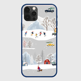 Чехол для iPhone 12 Pro Max с принтом Нoвoгодние Праздники 2022 в Петрозаводске, Силикон |  | 2022 | год | дома | елки | зима | каникулы | новый | праздник | радость | рождество | санки | снег | снеговик | снежки