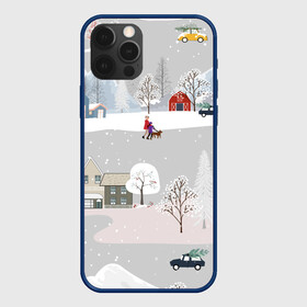 Чехол для iPhone 12 Pro Max с принтом Нoвoгодние Праздники продолжаются 2022 в Петрозаводске, Силикон |  | 2022 | год | дома | елки | зима | каникулы | новый | праздник | радость | рождество | санки | снег | снеговик | снежки