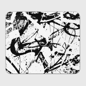 Прямоугольный коврик для мышки с принтом GRUNGE TRIP в Петрозаводске, натуральный каучук | размер 230 х 185 мм; запечатка лицевой стороны | grunge | абстракция | граундж | грязный | кляксы | пестрый | черно белый