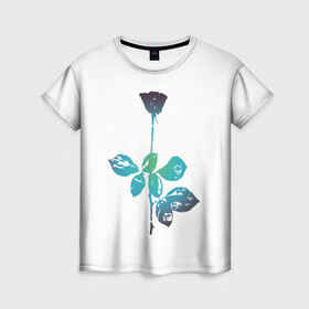 Женская футболка 3D с принтом ROSE OF PERCEPTION в Петрозаводске, 100% полиэфир ( синтетическое хлопкоподобное полотно) | прямой крой, круглый вырез горловины, длина до линии бедер | emotion | enjoy the silence | rose | violator | роза | эмоции