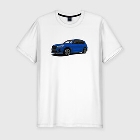 Мужская футболка хлопок Slim с принтом BMW X5 M art в Петрозаводске, 92% хлопок, 8% лайкра | приталенный силуэт, круглый вырез ворота, длина до линии бедра, короткий рукав | Тематика изображения на принте: bmw | bmwm | bmwmotorsport | bmwx5m | x5m