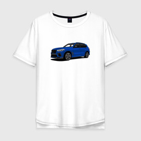 Мужская футболка хлопок Oversize с принтом BMW X5 M art в Петрозаводске, 100% хлопок | свободный крой, круглый ворот, “спинка” длиннее передней части | Тематика изображения на принте: bmw | bmwm | bmwmotorsport | bmwx5m | x5m
