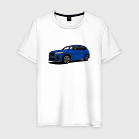 Мужская футболка хлопок с принтом BMW X5 M art в Петрозаводске, 100% хлопок | прямой крой, круглый вырез горловины, длина до линии бедер, слегка спущенное плечо. | bmw | bmwm | bmwmotorsport | bmwx5m | x5m