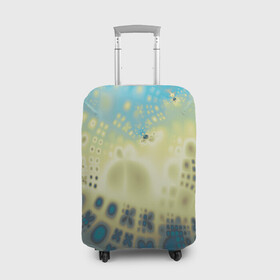 Чехол для чемодана 3D с принтом Коллекция Journey Бриз 126-2 в Петрозаводске, 86% полиэфир, 14% спандекс | двустороннее нанесение принта, прорези для ручек и колес | abstraction | blue | color | fractal | yellow | абстракция | желтый | на витрину | фрактал | цветной