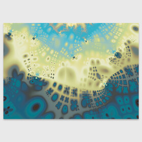Поздравительная открытка с принтом Коллекция Journey Бриз 126-2 в Петрозаводске, 100% бумага | плотность бумаги 280 г/м2, матовая, на обратной стороне линовка и место для марки
 | Тематика изображения на принте: abstraction | blue | color | fractal | yellow | абстракция | желтый | на витрину | фрактал | цветной
