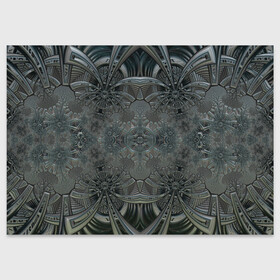 Поздравительная открытка с принтом Коллекция Фрактальная мозаика Серо-голубой 292-4 в Петрозаводске, 100% бумага | плотность бумаги 280 г/м2, матовая, на обратной стороне линовка и место для марки
 | abstraction | black | dark | fractal | gray | grayblue | symmetrical | абстракция | серый | симметричный | темный | фрактал | черный