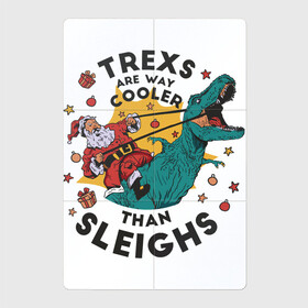 Магнитный плакат 2Х3 с принтом T-Rex Christmas в Петрозаводске, Полимерный материал с магнитным слоем | 6 деталей размером 9*9 см | art | christmas | dinosaur | drawing | gifts | new year | santa claus | tirex | toys | tyrannosaurus | арт | дед мороз | динозавр | игрушки | новый год | подарки | рисунок | рождество | санта клаус | тираннозавр | тирекс