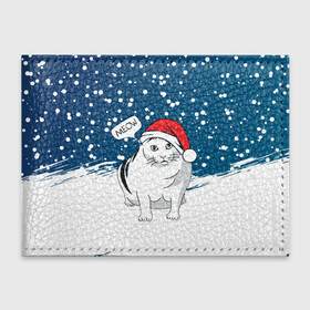 Обложка для студенческого билета с принтом НОВОГОДНИЙ КОТ БЕНДЕР (МЕМ) в Петрозаводске, натуральная кожа | Размер: 11*8 см; Печать на всей внешней стороне | Тематика изображения на принте: 2022 | 22 | bender | cat | christmas | meme | memes | meow | merry | new | snow | winter | year | бендер | год | зима | кот | кошка | мем | мемы | мяй | новый | рождество | снег | толстый
