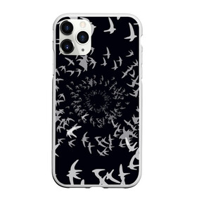 Чехол для iPhone 11 Pro матовый с принтом Веер птиц в Петрозаводске, Силикон |  | вороны | минимализм | птицы | стая | стая птиц