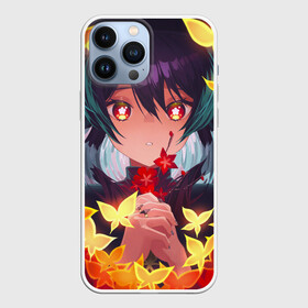 Чехол для iPhone 13 Pro Max с принтом Ху ТАО с цветами genshin импакт в Петрозаводске,  |  | anime | genshin impact | hu tao | аниме | геншен | геншин импакт | девушка | ху тао | эмпакт