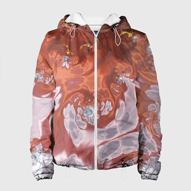 Женская куртка 3D с принтом Коллекция Journey Обжигающее солнце 396-134-1 в Петрозаводске, ткань верха — 100% полиэстер, подклад — флис | прямой крой, подол и капюшон оформлены резинкой с фиксаторами, два кармана без застежек по бокам, один большой потайной карман на груди. Карман на груди застегивается на липучку | abstraction | fractal | orange | red | sunny | yellow | абстракция | желтый | красный | на витрину | оранжевый | солнечный | фрактал
