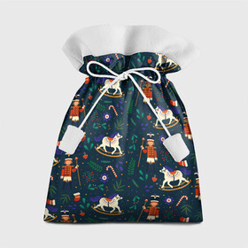 Подарочный 3D мешок с принтом Рождественский узор Щелкунчик в Петрозаводске, 100% полиэстер | Размер: 29*39 см | ламповый свитер | новогодний узор | новый год | паттерн | рождественский свитер | рождество | щелкунчик