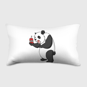 Подушка 3D антистресс с принтом Взрывная панда в Петрозаводске, наволочка — 100% полиэстер, наполнитель — вспененный полистирол | состоит из подушки и наволочки на молнии | bomb | dinamit | panda | бомба | динамит | животное | панда