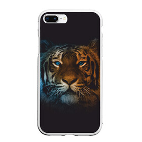 Чехол для iPhone 7Plus/8 Plus матовый с принтом Тигр с голубыми глазами в Петрозаводске, Силикон | Область печати: задняя сторона чехла, без боковых панелей | tiger | животное | символ года | тигр | хищник