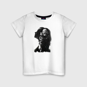 Детская футболка хлопок с принтом профиль Adele в Петрозаводске, 100% хлопок | круглый вырез горловины, полуприлегающий силуэт, длина до линии бедер | девушка | имя | надпись | певица | профиль
