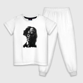 Детская пижама хлопок с принтом профиль Adele в Петрозаводске, 100% хлопок |  брюки и футболка прямого кроя, без карманов, на брюках мягкая резинка на поясе и по низу штанин
 | девушка | имя | надпись | певица | профиль