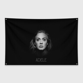 Флаг-баннер с принтом Портрет Адель в Петрозаводске, 100% полиэстер | размер 67 х 109 см, плотность ткани — 95 г/м2; по краям флага есть четыре люверса для крепления | взгляд | глаза | девушка | имя | лицо