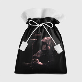 Подарочный 3D мешок с принтом Песнь Адель в Петрозаводске, 100% полиэстер | Размер: 29*39 см | девушка | имя | микрофон | певица | песня