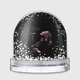 Игрушка Снежный шар с принтом Песнь Адель в Петрозаводске, Пластик | Изображение внутри шара печатается на глянцевой фотобумаге с двух сторон | девушка | имя | микрофон | певица | песня