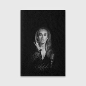 Обложка для паспорта матовая кожа с принтом Adele Icon в Петрозаводске, натуральная матовая кожа | размер 19,3 х 13,7 см; прозрачные пластиковые крепления | девушка | имя | микрофон | певица | фото