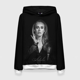 Женская толстовка 3D с принтом Adele Icon в Петрозаводске, 100% полиэстер  | двухслойный капюшон со шнурком для регулировки, мягкие манжеты на рукавах и по низу толстовки, спереди карман-кенгуру с мягким внутренним слоем. | девушка | имя | микрофон | певица | фото