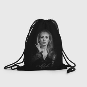 Рюкзак-мешок 3D с принтом Adele Icon в Петрозаводске, 100% полиэстер | плотность ткани — 200 г/м2, размер — 35 х 45 см; лямки — толстые шнурки, застежка на шнуровке, без карманов и подкладки | девушка | имя | микрофон | певица | фото