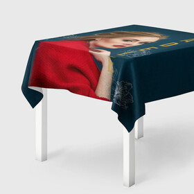 Скатерть 3D с принтом Portrait Adele в Петрозаводске, 100% полиэстер (ткань не мнется и не растягивается) | Размер: 150*150 см | Тематика изображения на принте: имя | лицо | надпись | певица | портрет
