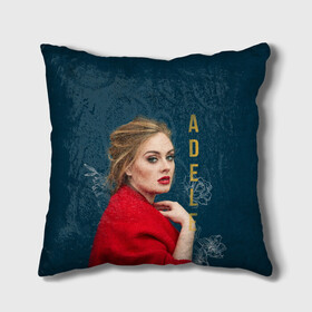 Подушка 3D с принтом Portrait Adele в Петрозаводске, наволочка – 100% полиэстер, наполнитель – холлофайбер (легкий наполнитель, не вызывает аллергию). | состоит из подушки и наволочки. Наволочка на молнии, легко снимается для стирки | имя | лицо | надпись | певица | портрет