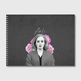 Альбом для рисования с принтом Flowers Adele в Петрозаводске, 100% бумага
 | матовая бумага, плотность 200 мг. | имя | надпись | певица | текстура | цветы