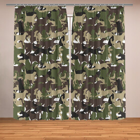 Фотошторы с принтом Камуфляж из Собак (Camouflage) в Петрозаводске, Блэкаут (светозащита 90%) / Габардин (светозащита 40% | 2 полотна шириной по 145 см; Высота 200-300 см; Крепление: шторная лента (на крючки); | Тематика изображения на принте: animal | camouflage | dog | military camouflage | барбос | бобик | военный камуфляж | год собаки | друг человека | животное | зверь | ищейка | камуфляж | кинолог | кость | лайка | милитари | охотничий камуфляж | пёс