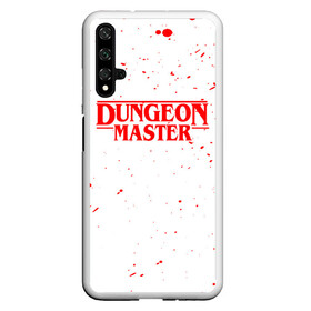 Чехол для Honor 20 с принтом DUNGEON MASTER BLOOD ГАЧИМУЧИ БЕЛЫЙ в Петрозаводске, Силикон | Область печати: задняя сторона чехла, без боковых панелей | Тематика изображения на принте: aniki | billy | boss | boy | bucks | dark | deep | door | dungeon | fantasy | gachi | gachimuchi | gym | hundred | master | muchi | next | stranger | the | things | three | van | wee | билли | ван | гачи | гачимучи | дела | мучи | 