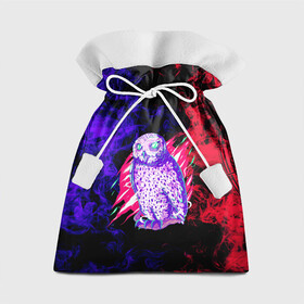 Подарочный 3D мешок с принтом Токийский гуль Сова в Петрозаводске, 100% полиэстер | Размер: 29*39 см | Тематика изображения на принте: аниме | арт | клюв | краски | неон | огонь | перья | портал | сова