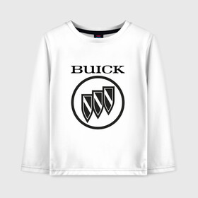 Детский лонгслив хлопок с принтом Buick | Black and White Logo в Петрозаводске, 100% хлопок | круглый вырез горловины, полуприлегающий силуэт, длина до линии бедер | auto | avista | buick | cascada | enclave | encore | logo | regal | verano | wildcat | авто | автомобиль | ам | бьюик | бюик | лого | логотип | машина | машины | эмблема