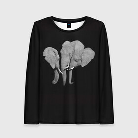 Женский лонгслив 3D с принтом Сплоченность в Петрозаводске, 100% полиэстер | длинные рукава, круглый вырез горловины, полуприлегающий силуэт | любовь | преданность | семья | слоненок | слониха | слоны