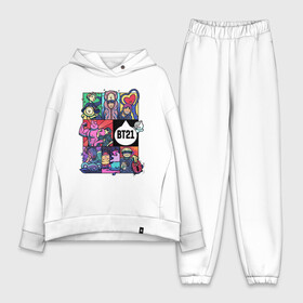 Женский костюм хлопок Oversize с принтом BT21 POP ART в Петрозаводске,  |  | bangtan | beyond | boys | boysband | bts | hip hop | k pop | korea | music | pop art | scene | бтс | ви | джонгук | корея | музыка | поп арт | сюга | хип хоп | чимин | чин