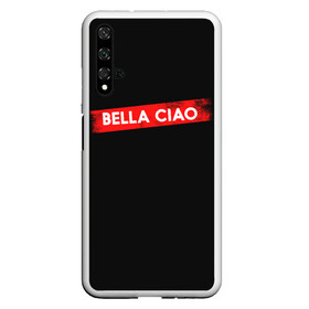 Чехол для Honor 20 с принтом BELLA CIAO (БУМАЖНЫЙ ДОМ) в Петрозаводске, Силикон | Область печати: задняя сторона чехла, без боковых панелей | bella | bells | casa | ciao | de | el | jingle | la | moscow | netflix | papel | professor | resistencia | tokio | viva | бумажный | дом | профессор