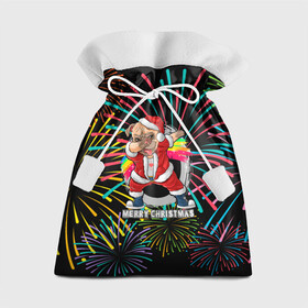Подарочный 3D мешок с принтом Merry Christmas Mops Dabbing. в Петрозаводске, 100% полиэстер | Размер: 29*39 см | 2022 | dabbing | happy new year | merry christmas | mops dabbing | год тигра | зима близко | нг | новогодний | новый год | новый год 2022 | рождество | салют | символ 2022 года | собака